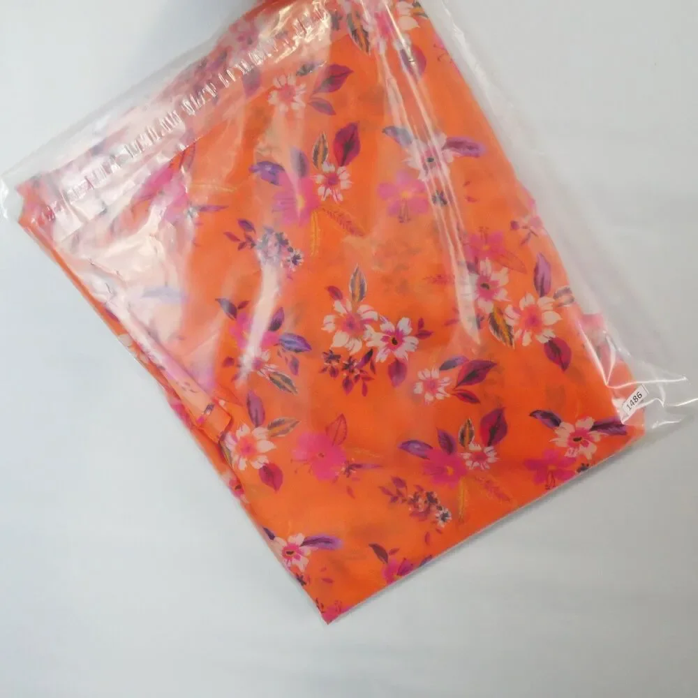 Steve Madden Womens One Size Orange Pink Ruana Coverup Open Front Kimono